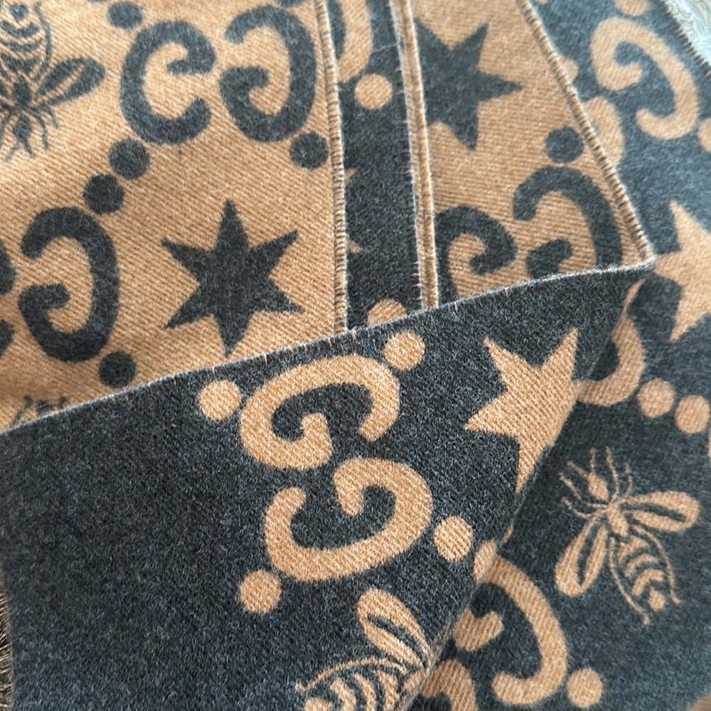 Gucci unisex Bees and stars GG jacquard scarf - Picture 7 of 10